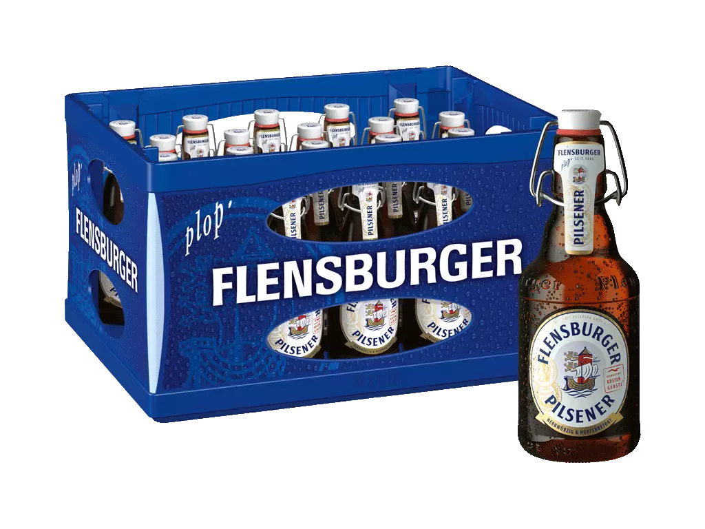 Das Flensburger Pilsener im 20er Kasten.