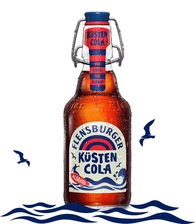 Einzelflasche der Flensburger Küstencola in der Bügelverschlussflasche.