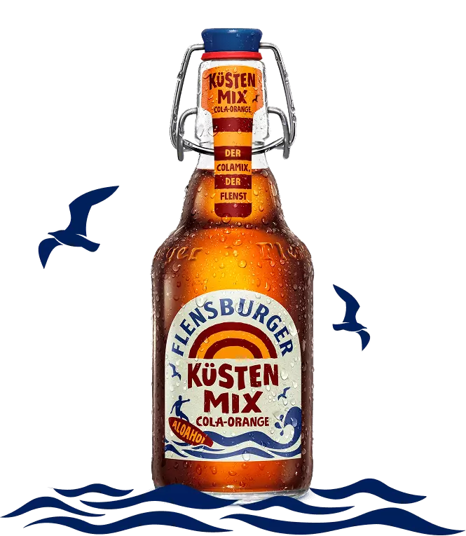 Einzelflasche des Flensburger Küstenmixes in der Bügelverschlussflasche.