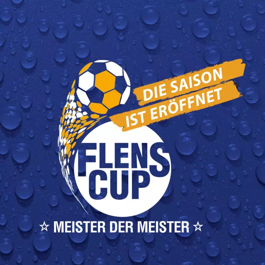 Logo vom FLENS-Cup Meister der Meister, auf dem steht das die Saison anfängt.