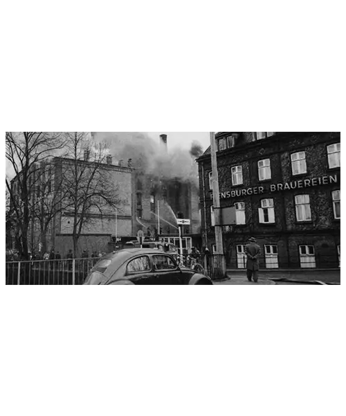 Großbrand in der Flensburger Brauerei.