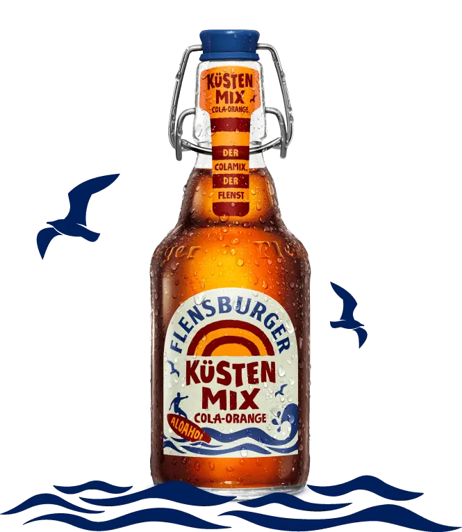 Einzelflasche des Flensburger Küstenmixes in der Bügelverschlussflasche.